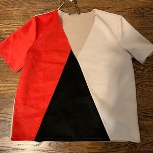 Zara color blocked top